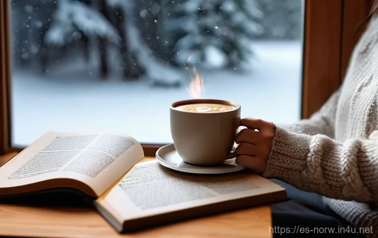 노르웨이 커피 문화 - **Prompt 1: Nordic "Kos" Coffee Moment**
"A cozy, warm indoor scene in Norway during winter. A p...