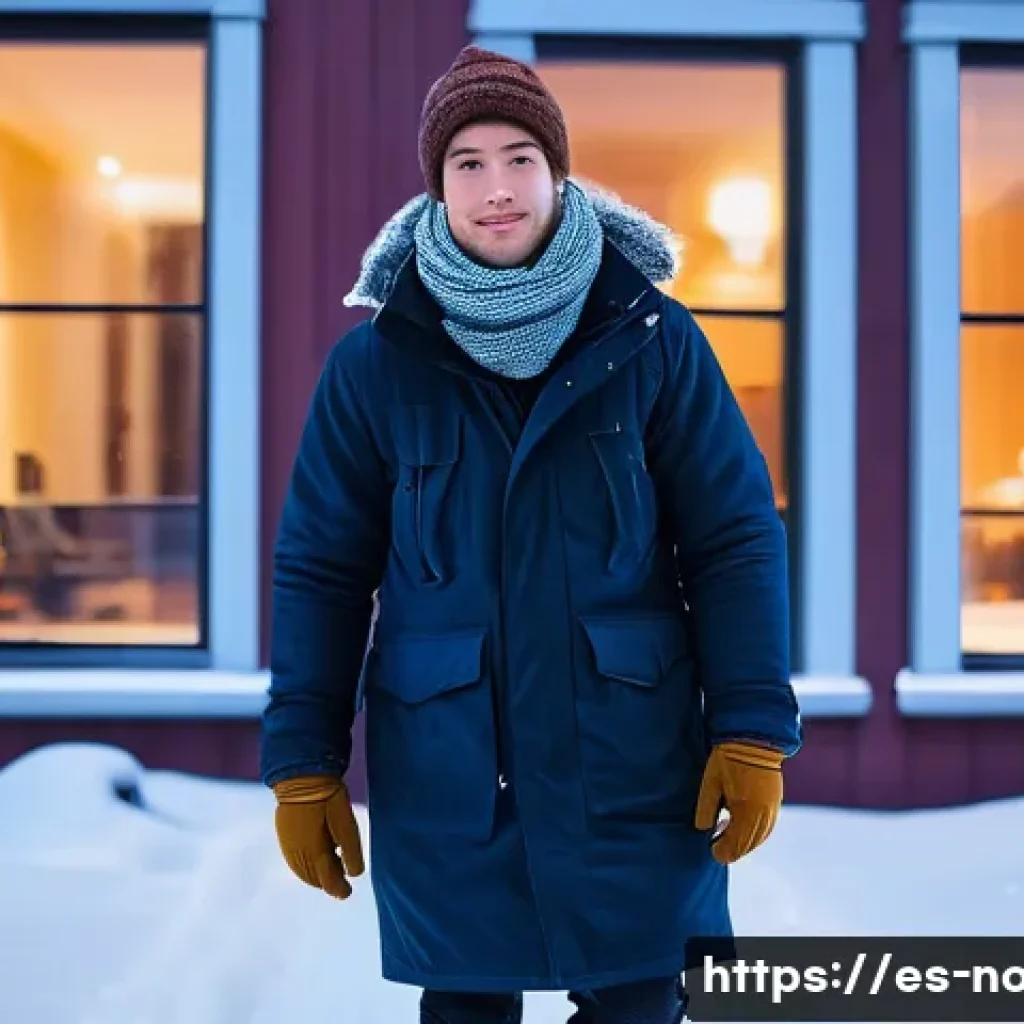 노르웨이에서 한국인 유학생 경험담 - **"Nordic Winter Resilience: A Cozy Street Scene"**
    Generate an image of a young adult student, ...