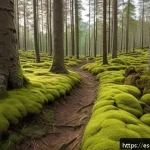 Home 21 노르웨이 삼림과 자연 - A serene Norwegian forest landscape during early spring, showcasing a mix of declining coniferous fi...